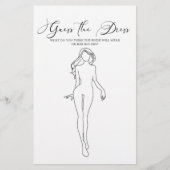 ブラックモダンブライダルシャワーゲームはドレスを推測 チラシ (正面)