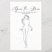 ブラックモダンブライダルシャワーゲームはドレスを推測 チラシ (正面)