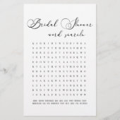 ブラックモダンブライダルシャワーシンプルゲームワード検索 (正面)