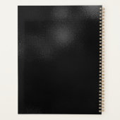 ブラックモダンブラシ仕上げ金属金ゴールドモノグラム プランナー手帳 (裏面)