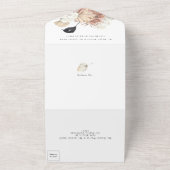 ブラックモダンプレミアムリースパンパQRコー結婚ド オールインワン招待状 (外側)