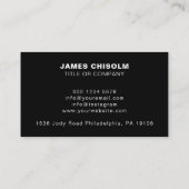 ブラックモダンプロフェッショナルビジネスロゴQRコード 名刺 (裏面)