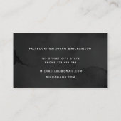 ブラックモダンプロフェッショナルユニーク名刺 名刺 (裏面)