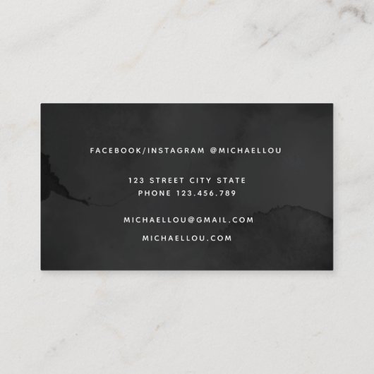 ブラックモダンプロフェッショナルユニーク名刺 名刺 (裏面)