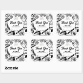 ブラックモダンベーカリードードルズソーシャルサンキューホテル スクエアシール (シート)