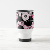 ブラックモダンペイズリーピンクフラミンゴ トラベルマグ (中央)