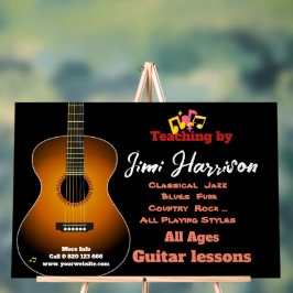 ブラックモダンホルツ・ギター・スクールのアクリル看板 アクリルサイン