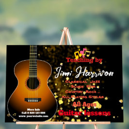 ブラックモダンホルツ・ギター・レッスンアクリルサイン アクリルサイン