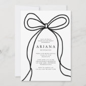 ブラックモダンボウ卒業パーティー招待状 案内状 (正面)