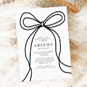 ブラックモダンボウ卒業パーティー招待状 案内状