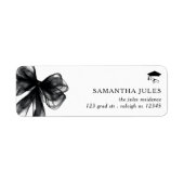 ブラックモダンボウ卒業差出人住所 ラベル (正面)