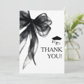 ブラックモダンボウ卒業式パーティー サンキューカード (スタンド正面)