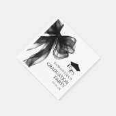 ブラックモダンボウ卒業式パーティー スタンダードカクテルナプキン (角)