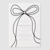 ブラックモダンボウ卒業式パーティー ベラム紙招待状 (正面)