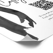 ブラックモダンボウQRコードカレッジファンド卒業 ポスター (角)