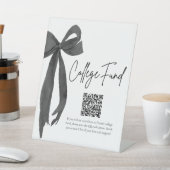 ブラックモダンボウQRコードカレッジファンド卒業 台座サイン (インサイチュ)