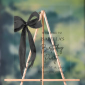 ブラックモダンボーエレガントコケット誕生日ウェルカム アクリルサイン (ニュートラル)