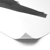 ブラックモダンボーエレガントコケット誕生日ウェルカム ポスター (角)