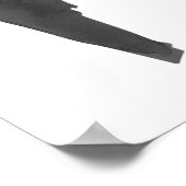 ブラックモダンボーエレガントコケット誕生日ウェルカム ポスター (角)