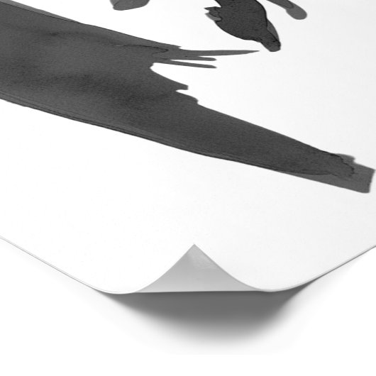 ブラックモダンボーエレガントコケット誕生日ウェルカム ポスター (角)