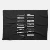 ブラックモダンミニマエレガントリスト キッチンタオル (横)