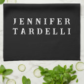 ブラックモダンミニマエレガントリスト キッチンタオル (折り畳み)