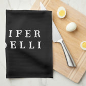 ブラックモダンミニマエレガントリスト キッチンタオル (四つ折り)