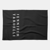 ブラックモダンミニマエレガントリスト キッチンタオル (横)