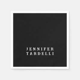 ブラックモダンミニマエレガントリスト スタンダードカクテルナプキン