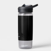 ブラックモダンミニマルカスタムモノグラムと名前 ウォーターボトル (左面)