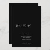 ブラックモダンミニマルタイポグラフィ結婚ズ 招待状 (正面/裏面)