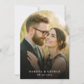 ブラックモダンミニマルハートス結婚クリプトの写真 招待状 (裏面)