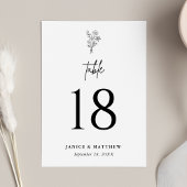 ブラックモダンミニマルフローラブーケ結婚ス テーブルナンバー