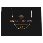 ブラックモダンミニマルベーカリー事業 ラージペーパーバッグ (正面)