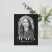 ブラックモダンミニマル写真卒業 ポストカード (スタンド正面)