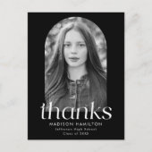 ブラックモダンミニマル写真卒業 ポストカード (正面)