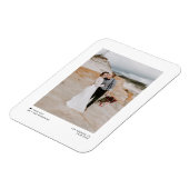 ブラックモダンミニマル結婚リスト写真 マグネット (左側)