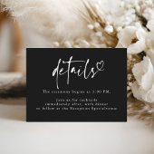 ブラックモダンミニマル結婚リスト詳細 エンクロージャーカード