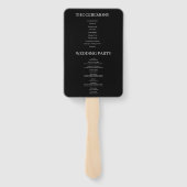 ブラックモダンミニマル結婚式 プログラムハンドファン ハンドファン (裏面)