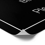 ブラックモダンミニマル誕生日ウェルカムサイン ポスター (角)