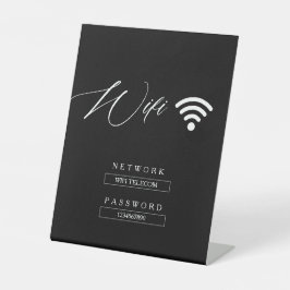 ブラックモダンミニマルWiFiパスワ結婚ードの署名 台座サイン