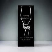 ブラックモダンメリークリスマスのクリスタルトナカイ ワインギフトバッグ