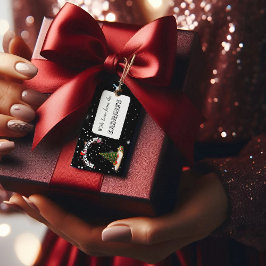 ブラックモダンメリークリスマスグラフィティギフトラベル ギフトタグ