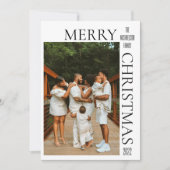 ブラックモダンメリークリスマスフォトホリデーカード シーズンカード (正面)