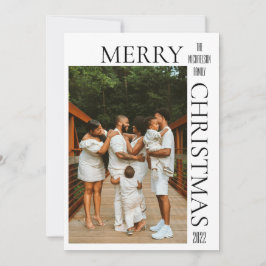 ブラックモダンメリークリスマスフォトホリデーカード シーズンカード