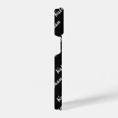 ブラックモダンモノグラムのミニマルシンプルクラシック iPhoneケース (右側面)