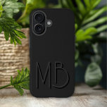 ブラックモダンモノグラムイニシャルコンテンポラリー iPhone 16ケース<br><div class="desc">ブラックモダンモノグラムイニシャルPhone 16コンテンポラリーケースは、スクリプトのタイポグラフィでカスタムあなたのパーソナライズされたモノグラムを備えモダンている。誕生日、クリスマス、休日、母の日、父の日など、家族や友人に最適。©2024 Evco Holidays www.zazzle.com/store/evcoholidaysによって設計</div>