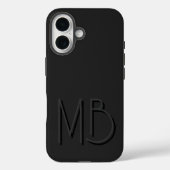 ブラックモダンモノグラムイニシャルコンテンポラリー Case-Mate iPhoneケース (裏面)