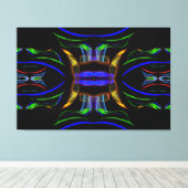 ブラックモダンライトアートドラマコンプレックス12 キャンバスプリント (インサイチュ (ウッドフロア))