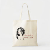 ブラックモダンライトピンクシックまつげメイクアップアーティスト トートバッグ (正面)